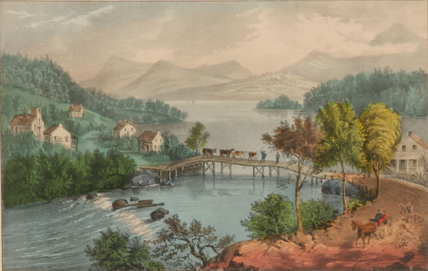 Appraisal: Currier Ives The Bridge at the Outlet and The Pioneer