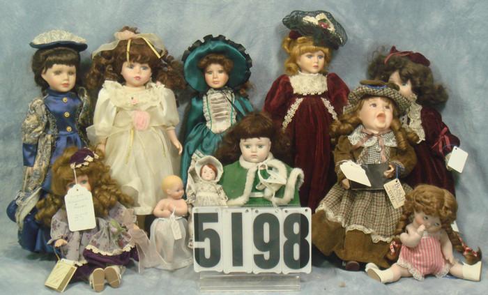 Appraisal: Porcelain Doll lot to inches tall Dolly Dingle Collectors Choice