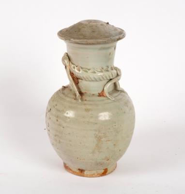 Appraisal: A Chinese celadon glazed vase and cover Yuan dynasty with