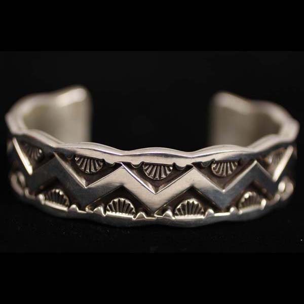 Appraisal: Vintage Navajo Native American Indian Sterling Silver Cuff Bracelet signed