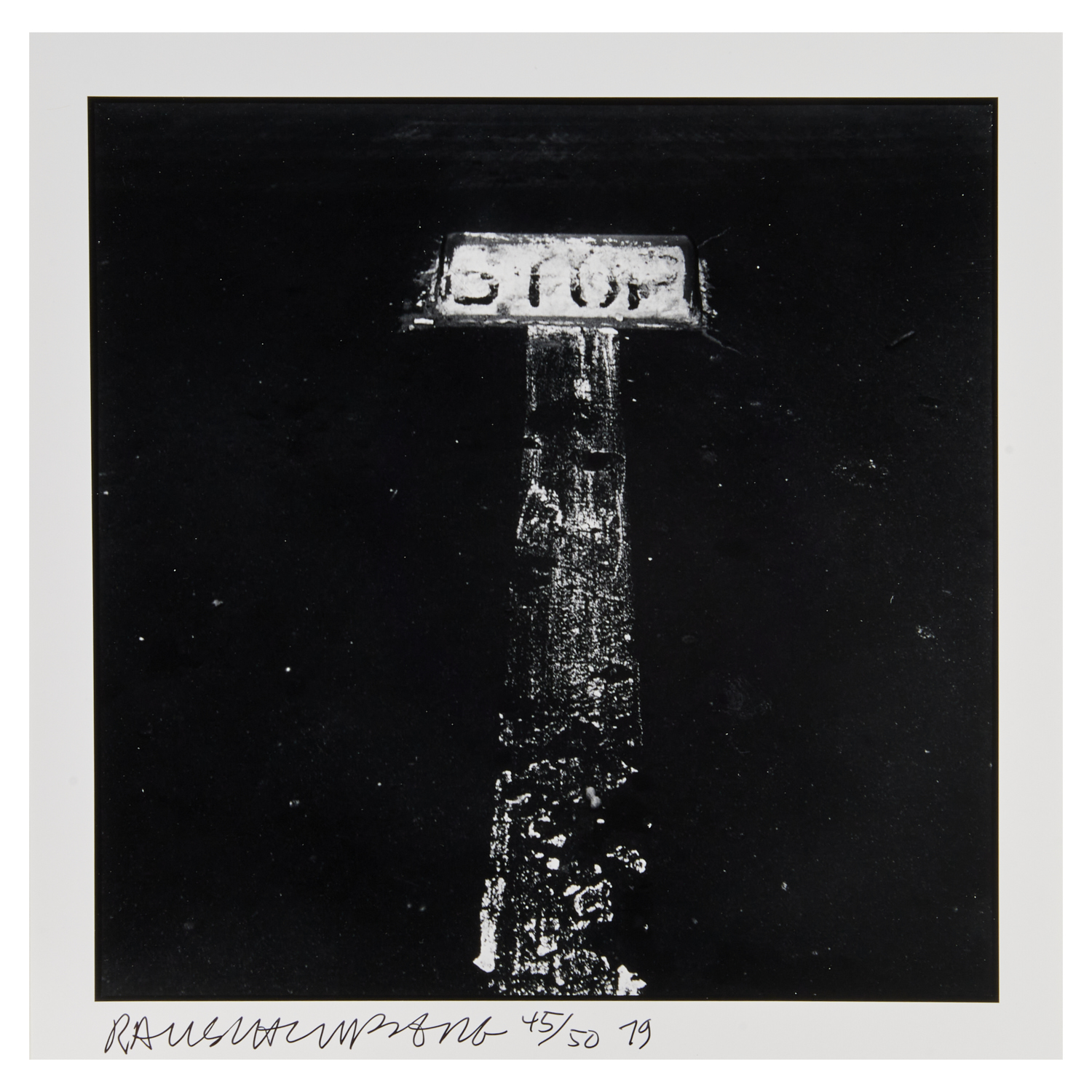 Appraisal: ROBERT RAUSCHENBERG GELATIN SILVER PRINT Robert Rauschenberg American - Stop