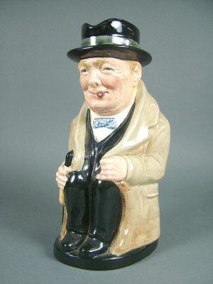 Appraisal: A Royal Doulton Winston Churchill character jug in coloured glazes