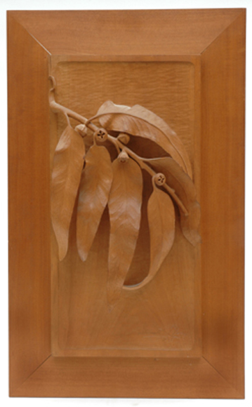 Appraisal: A FINELY CARVED CEDAR PANEL Signed John K Blogg The