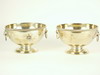 Appraisal: PUNCH BOWLS - Pair of footed Sheffield punch bowls gadroon