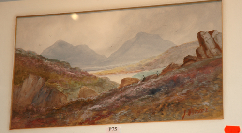 Appraisal: J WILLMORE SCOTTISH VALLEY SCENE WATERCOLOUR