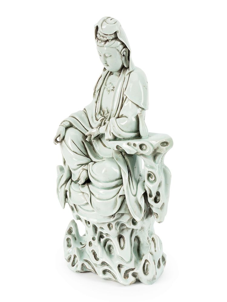 Appraisal: A Chinese Blanc de Chine Figure of Guanyin A Chinese