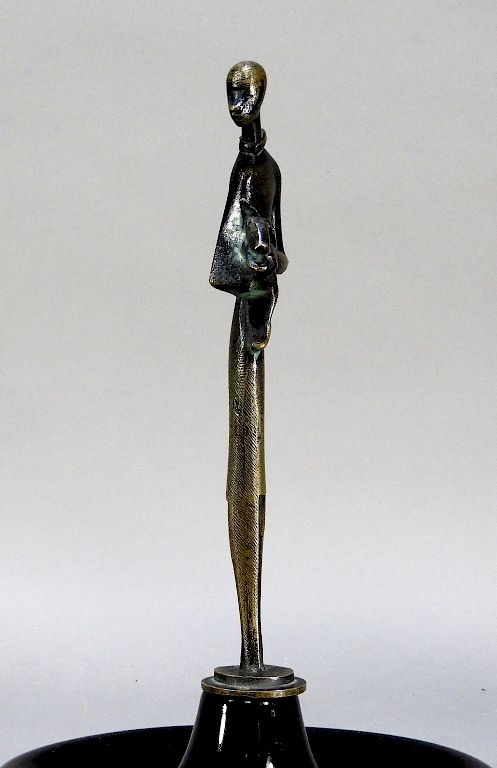 Appraisal: European Art Deco Hagenauer Type Bronze Sculpture Europe Circa Elongated