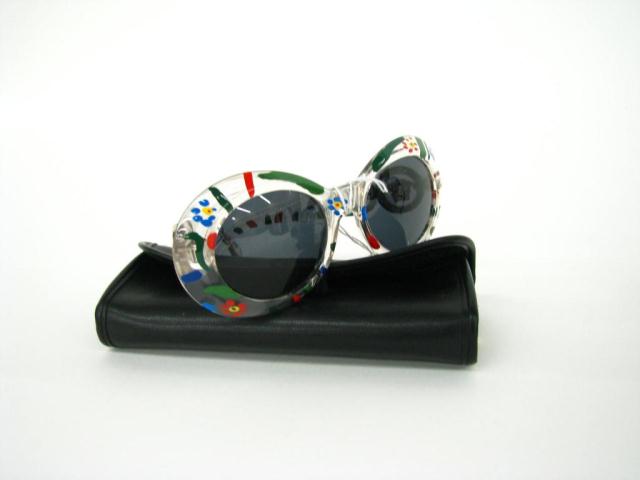 Appraisal: Gianni Versace ''Jackie O'' hand painted oversized sunglasses with medusa