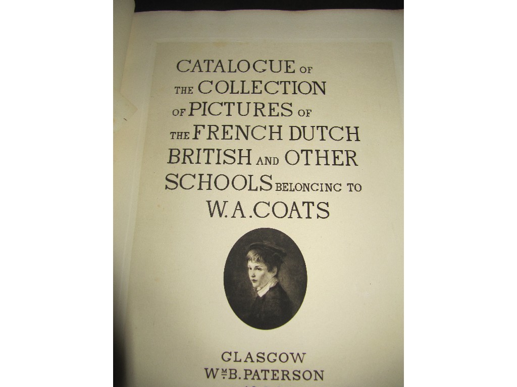 Appraisal: Copy of 'Catalogue of pictures belonging to W A Coats