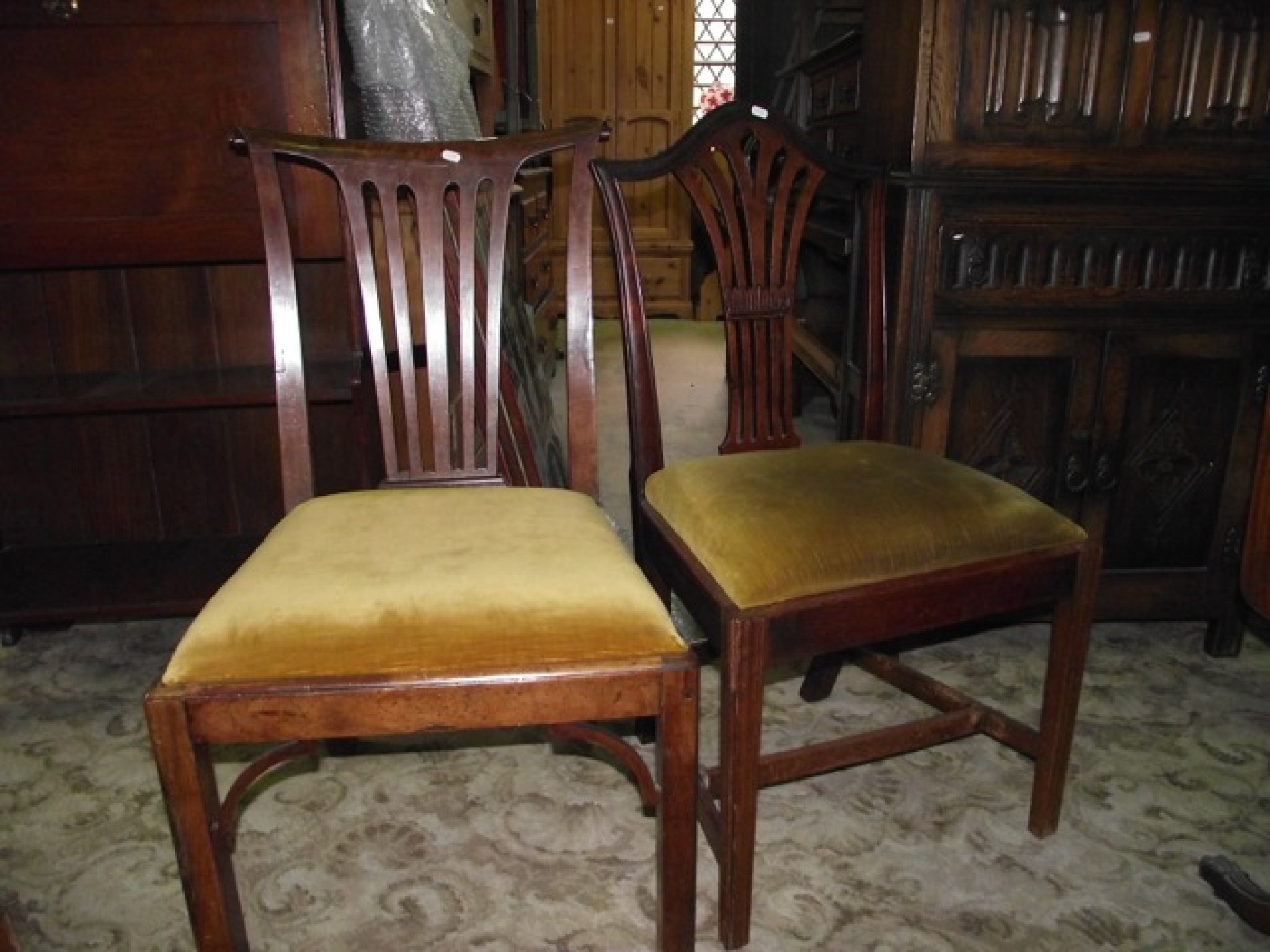 Appraisal: A George III mahogany side chair with pierced splat and