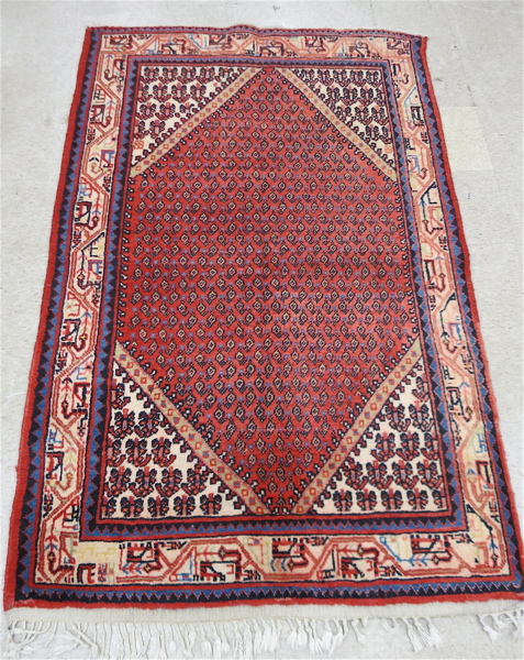 Appraisal: PERSIAN MIR SERABAND AREA RUG hand knotted in an overall