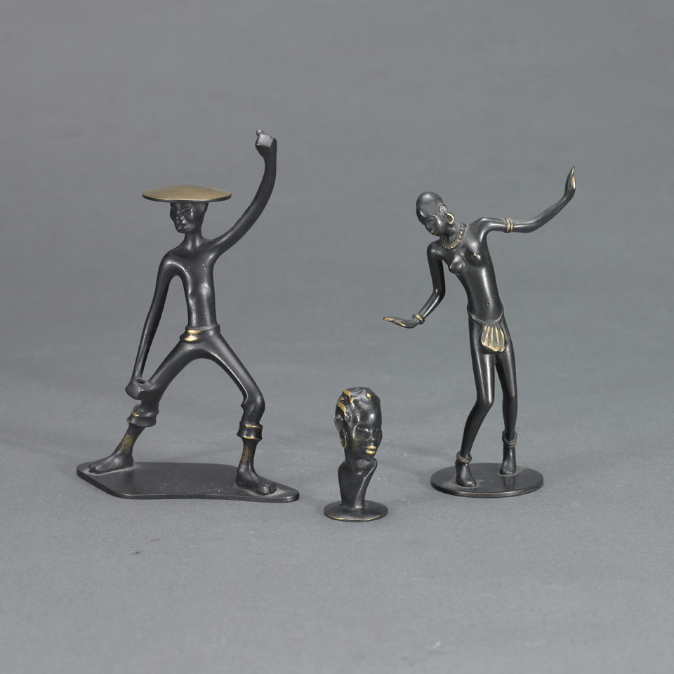 Appraisal: Group of Three Rena Rosenthal Bronze Figures mid th century