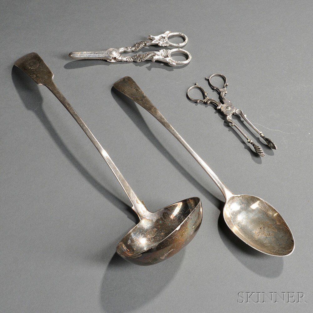 Appraisal: Four Pieces of British Sterling Silver Flatware two London a