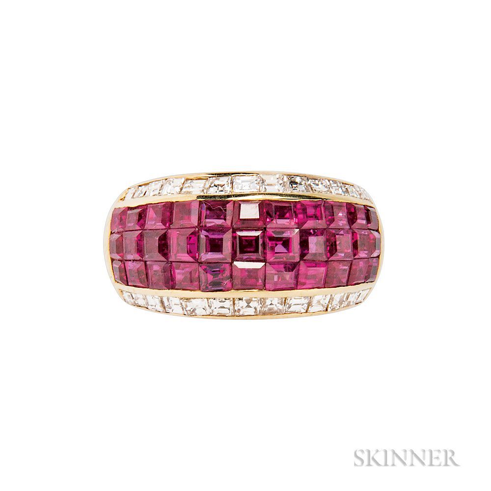 Appraisal: kt Gold Ruby and Diamond Ring kt Gold Ruby and