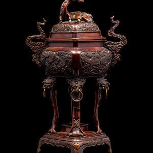 Appraisal: A Bronze Covered Incense Burner LATE TH CENTURY EARLY TH