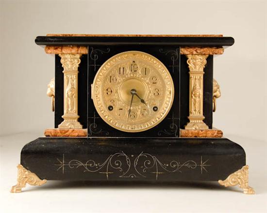 Appraisal: Seth Thomas Mantel Clock wooden case adamantine finish day time