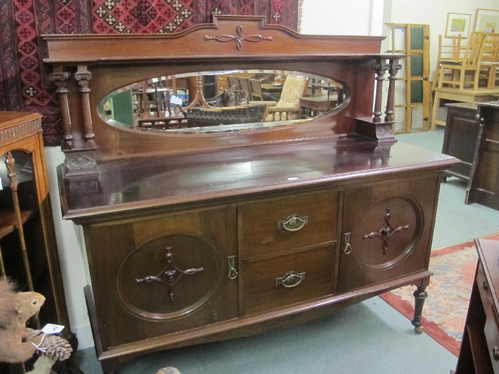 Appraisal: Mahogany mirror back sideboard