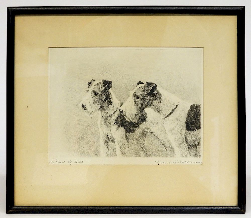 Appraisal: Marguerite Kermse Airedale Terrier Dog AP Etching Marguerite Kermse Connecticut