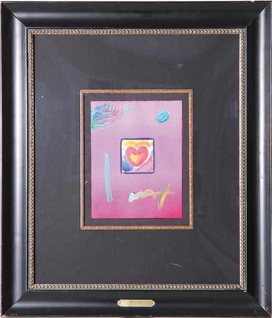 Appraisal: Peter Max New York b HEART mixed media on paper