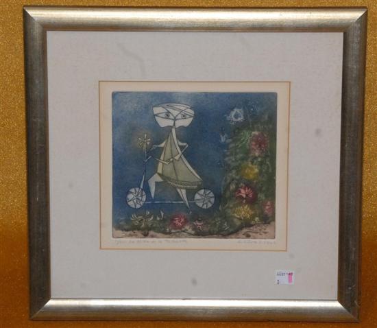 Appraisal: G SILBA Color etching La Nina Signed numbered and dated