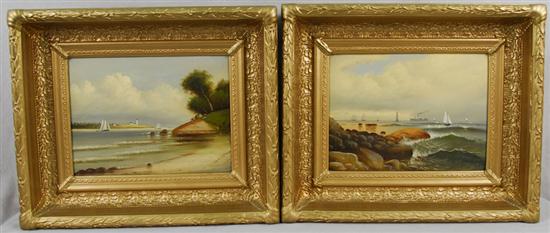 Appraisal: J SALVEA th century TWO COASTAL VIEWS two oils on