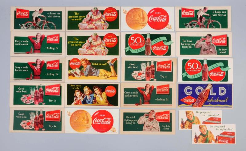 Appraisal: Lot of s- s Coca-Cola Blotters Nice group Includes eleven