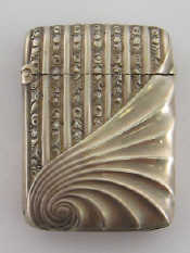 Appraisal: A late Victorian silver vesta case embossed with a breaking