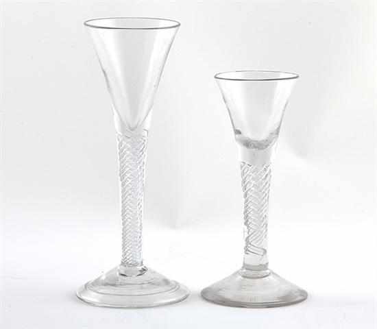 Appraisal: Fine Georgian airtwist wine glasses circa - each with trumpet