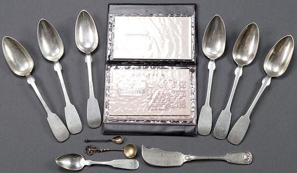 Appraisal: A SILVER FLATWARE GROUP TH CENTURY A SILVER FLATWARE GROUP