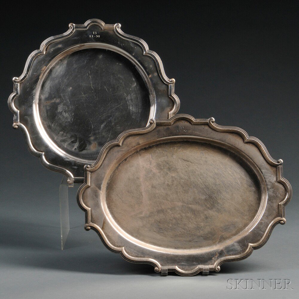 Appraisal: Two Sterling Silver Serving Platters retailed by J E Caldwell