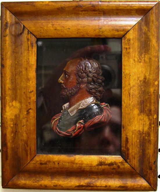 Appraisal: Shakespeare portrait relief appears to be wax initialed I F