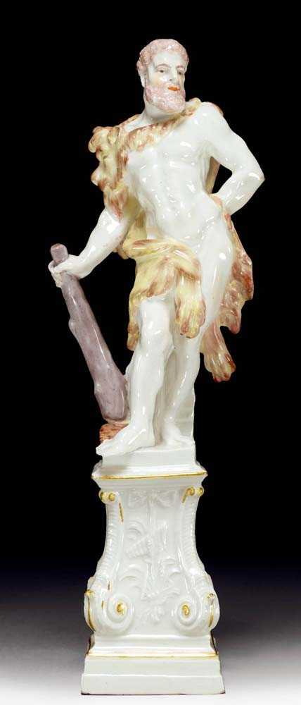 Appraisal: FIGURE OF HERACLES Meissen circa Model by J F Eberlein