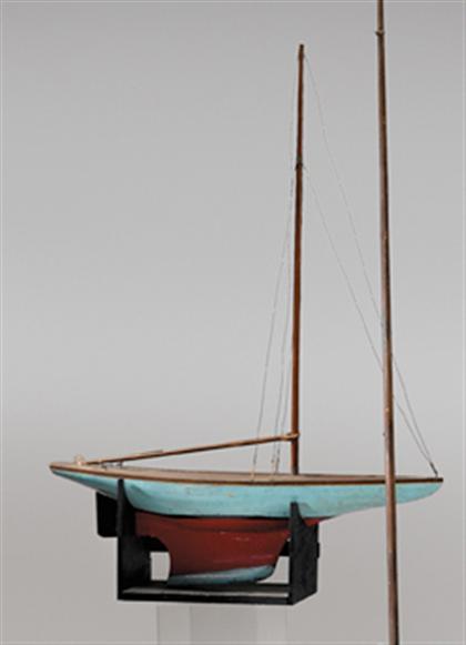 Appraisal: Painted pond model of a sail boat first half th