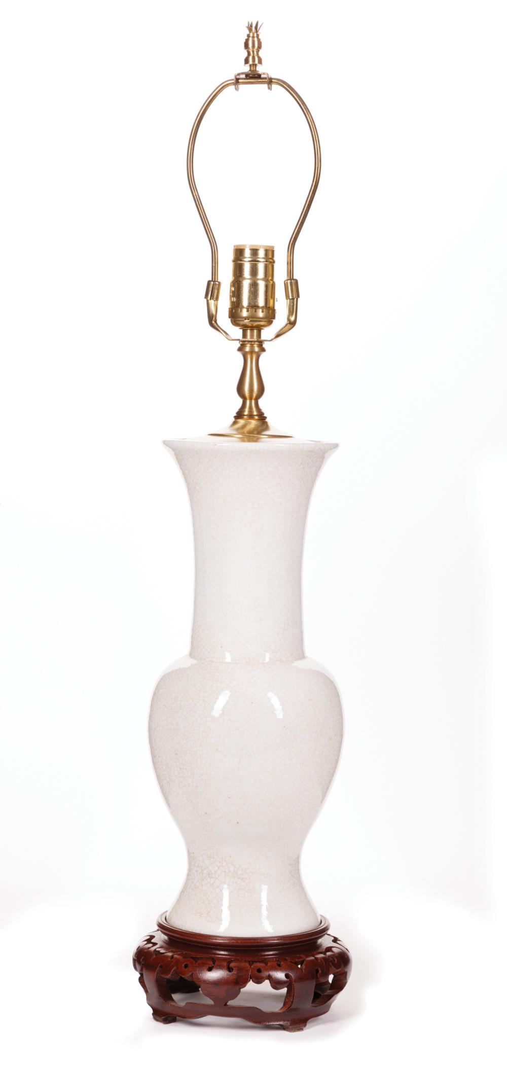 Appraisal: Chinese Crackle Glazed Porcelain Vase overall cream crackle glaze with