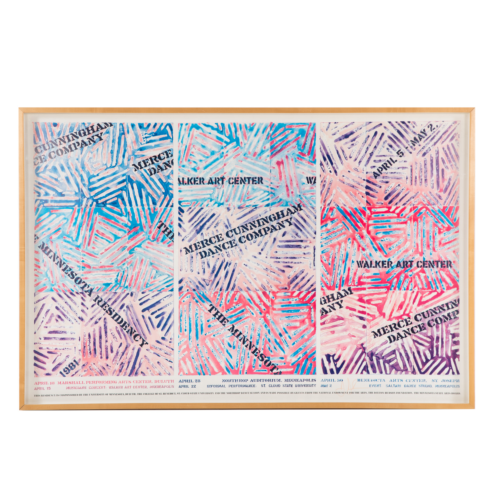 Appraisal: JASPER JOHNS SIGNED MULTI-VENUE EXHIBITION POSTER American b Offset lithograph