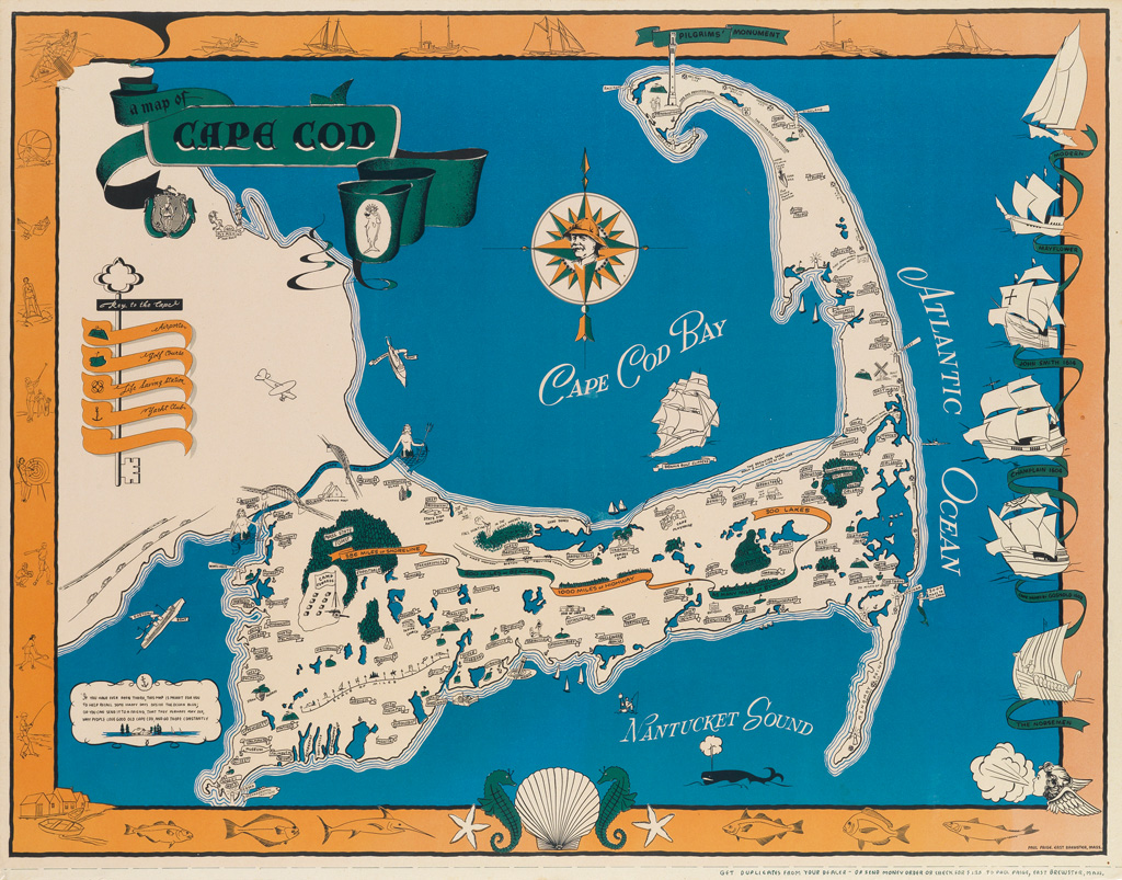 Appraisal: PAUL PAIGE DATES UNKNOWN A MAP OF CAPE COD Circa