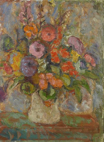 Appraisal: Gustav William von Schlegell American - Flowers titled signed and