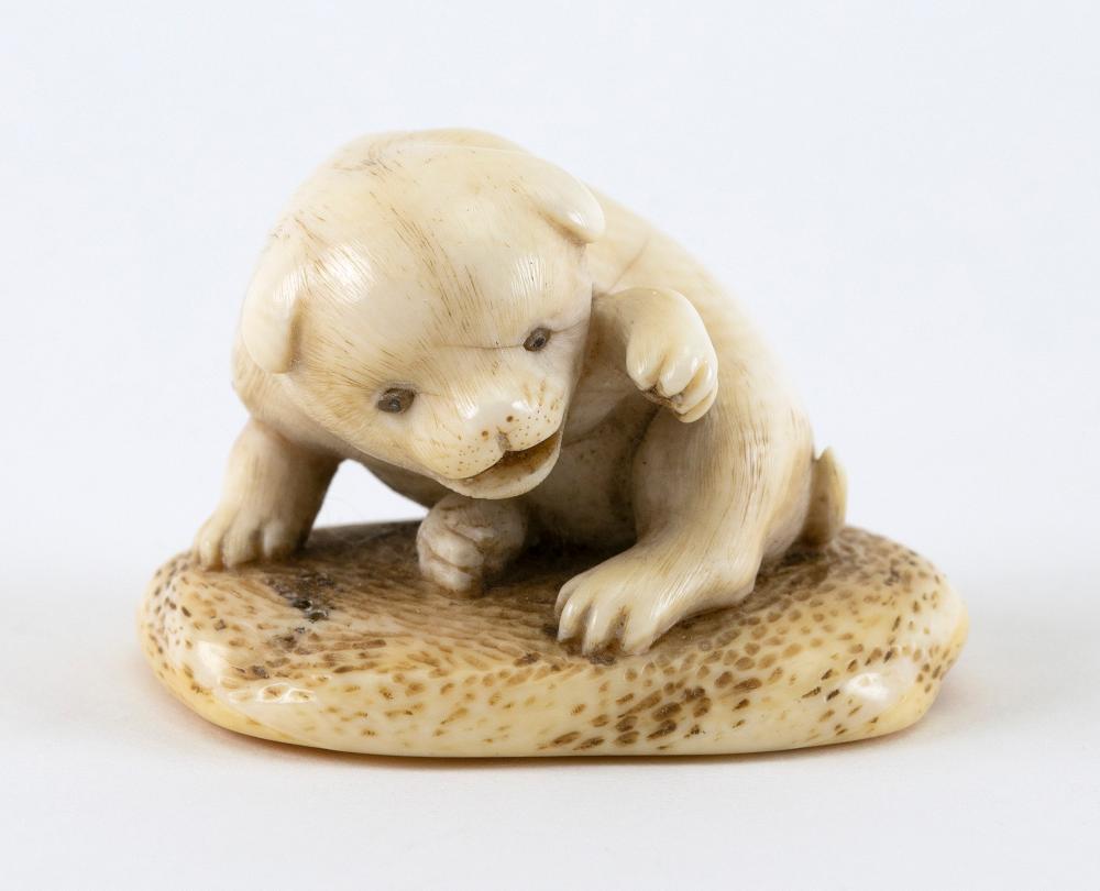 Appraisal: JAPANESE NETSUKE BY RANTEI TH CENTURY HEIGHT JAPANESE NETSUKE BY