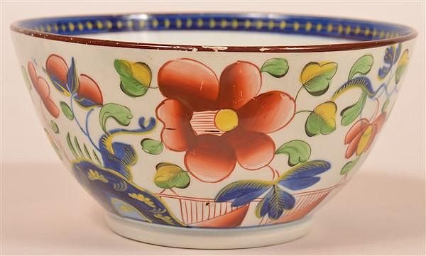 Appraisal: Gaudy Dutch Soft Paste Single Rose Waste Bowl Gaudy Dutch