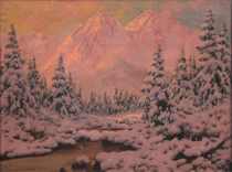 Appraisal: Laszlo Neogrady Hungarian - Landscape with winter mountains Oil on