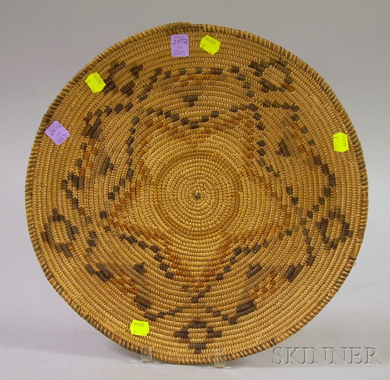 Appraisal: Woven Apache Basket Tray center ring followed by stars and