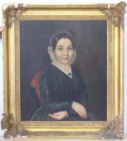 Appraisal: OIL PAINTING ON WOOD PANEL OF WIFE OF CAPT ISAACKNIGHT