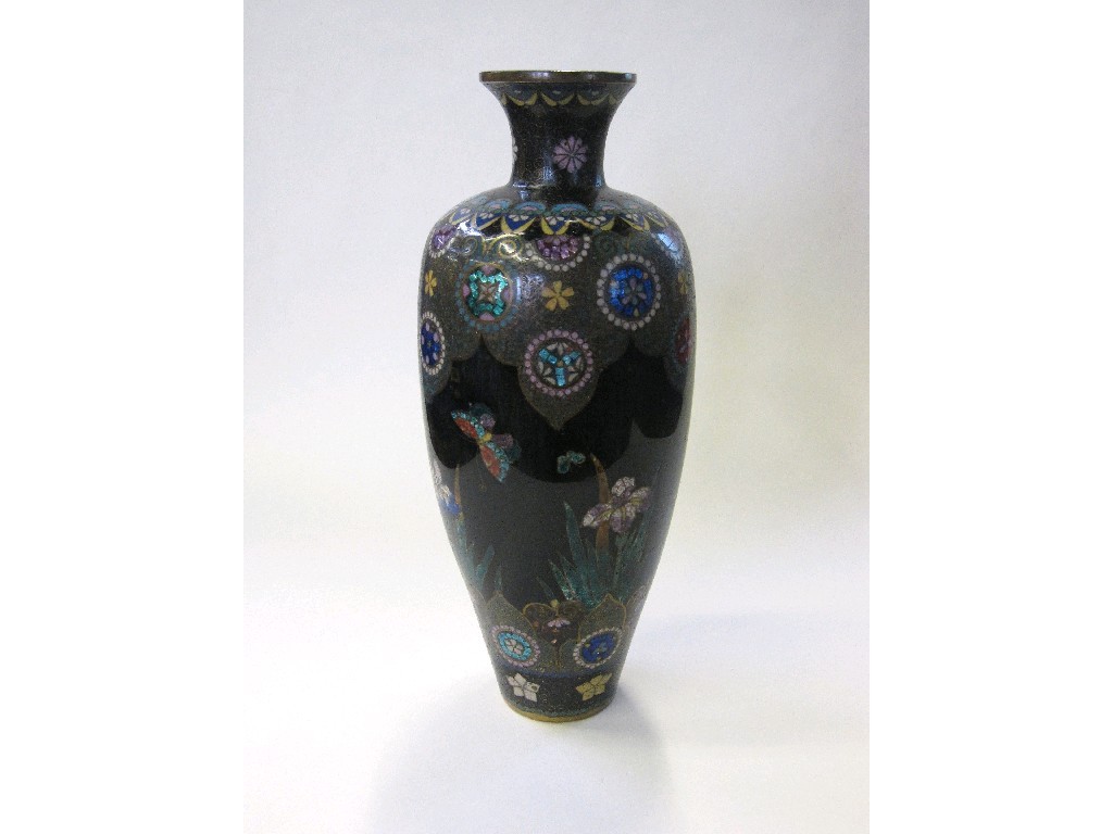 Appraisal: Cloisonne vase with foil and aventurine inclusions