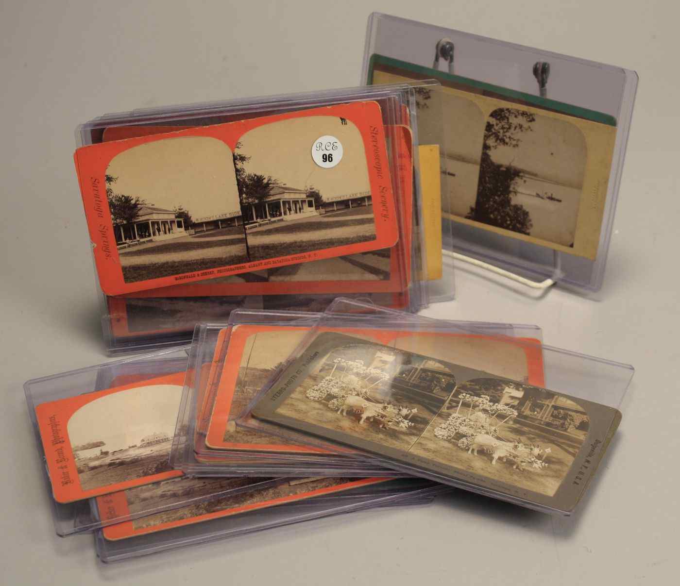 Appraisal: SEVENTEEN STEREO CARDS DEPICTING SARATOGA AND VICINITYTwo different views of