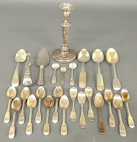 Appraisal: - Group of English silver sterling silver Georgian silver and