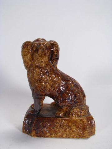 Appraisal: Bennington pottery spaniel high a few chips around base glaze