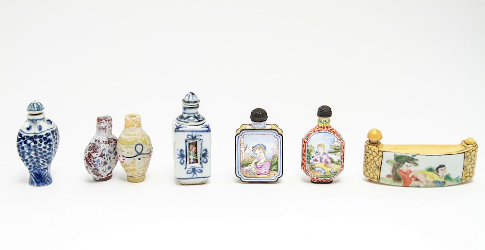 Appraisal: Chinese Erotica Snuff Bottles Enamel Others Chinese Erotica snuff bottles