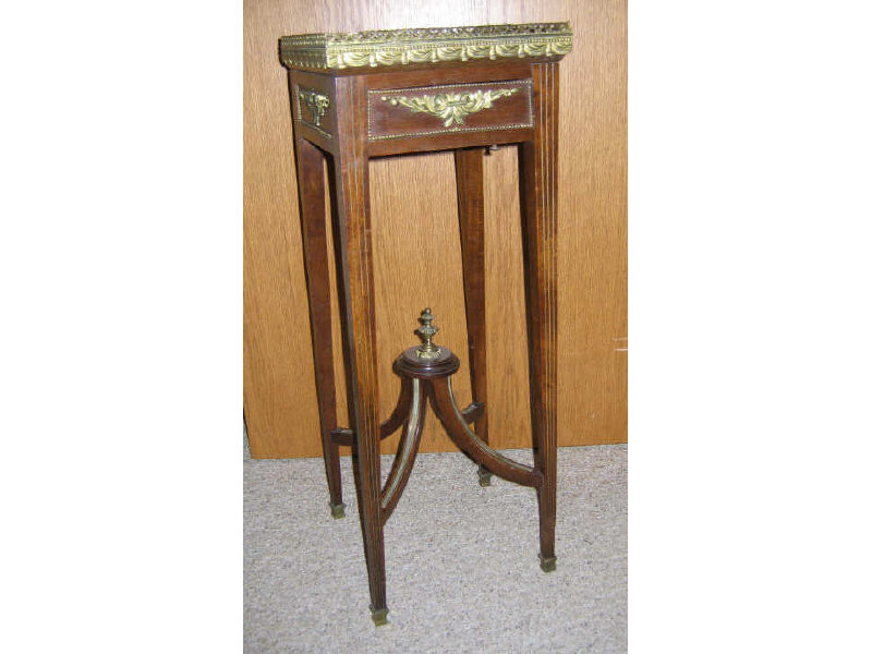 Appraisal: LOUIS XV XVI TRANSITIONAL STYLE URN STAND Mahogany with gilt-metal