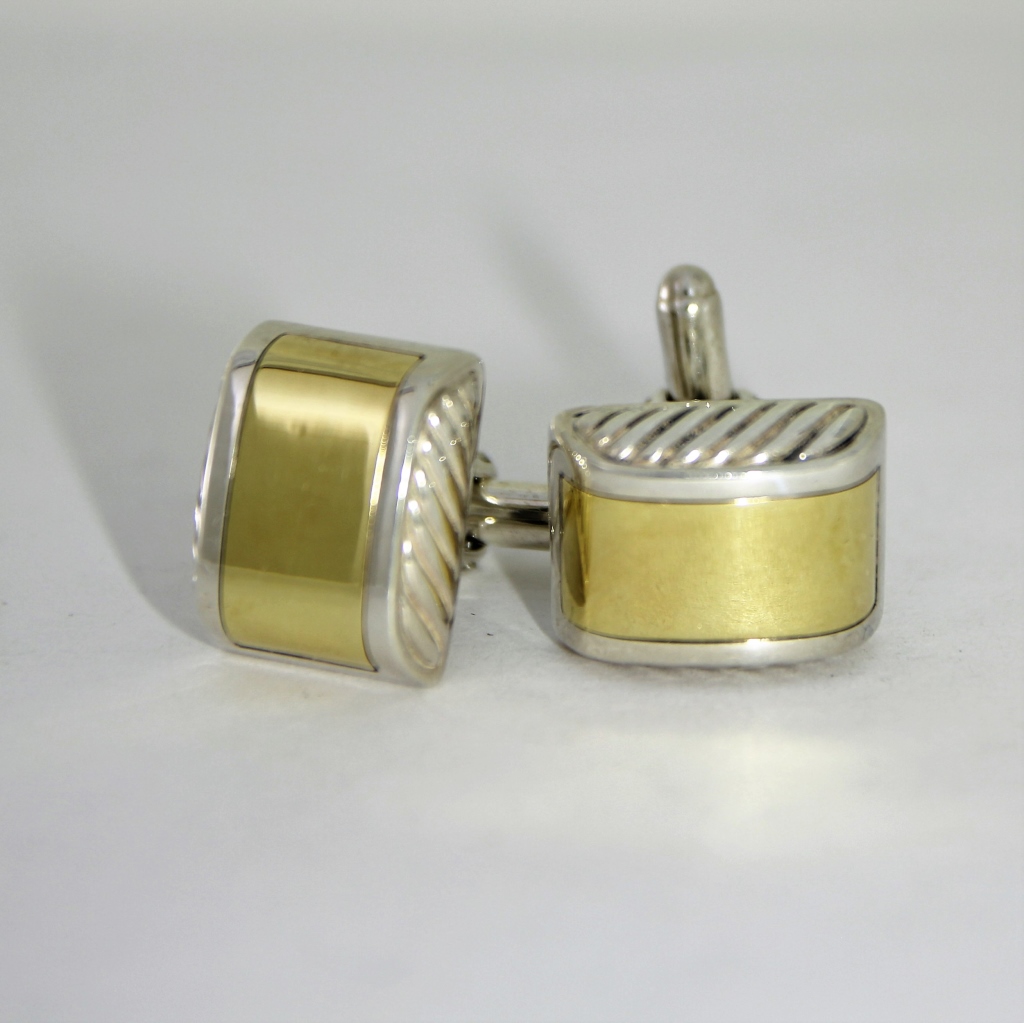 Appraisal: DAVID YURMAN K GOLD S S CABLE CUFFLINKS United States