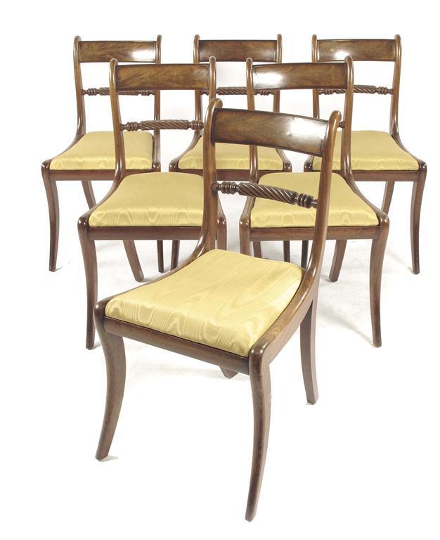 Appraisal: A set of six early th century mahogany dining chairs